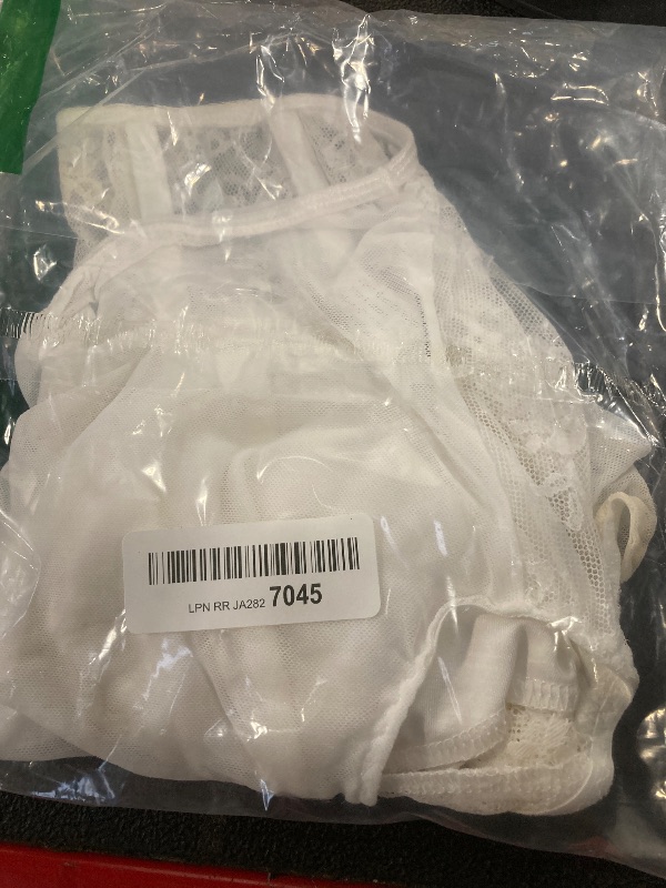 Photo 1 of * small dirt stain on front of shirt*EHSUYAB Sexy Corset Top For Women,Sheer Mesh Floral Lace Bustier Crop Top Clubwear,Summer Urban Going Out Outfit Bar Club Clubbing Concert Date Night Vintage Retro Medium White