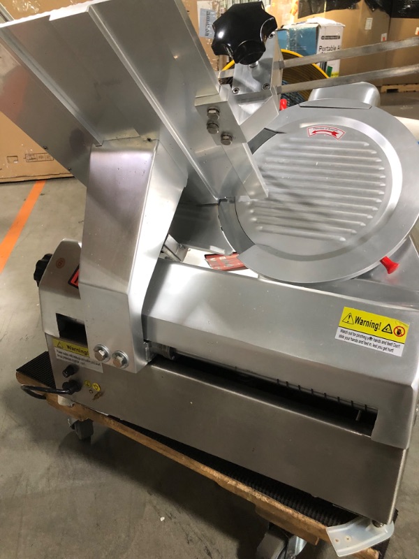 Photo 1 of ***item is dirty*** ***very heavy item*** GarveeHome Automatic Meat Slicer, 550W Deli Slicer with 12.6" Carbon Steel Blade, Professional Double-motor Meat Slicer Machine with Adjustable Thickness From 0 to 15mm for Commercial Use