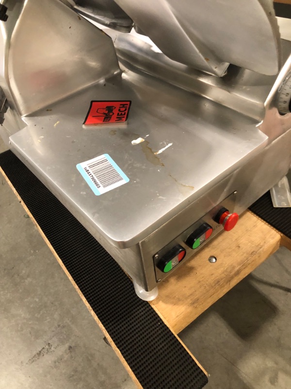 Photo 1 of ***item is dirty*** ***very heavy item*** GarveeHome Automatic Meat Slicer, 550W Deli Slicer with 12.6" Carbon Steel Blade, Professional Double-motor Meat Slicer Machine with Adjustable Thickness From 0 to 15mm for Commercial Use