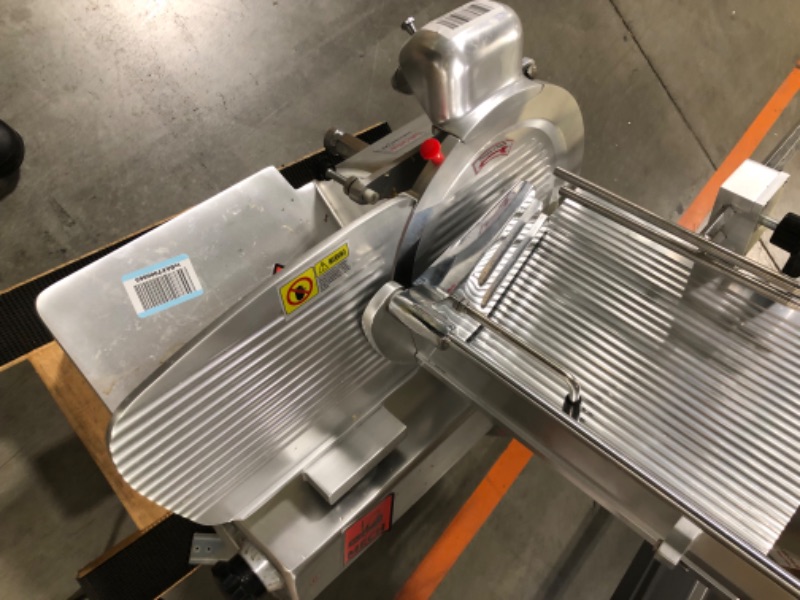 Photo 1 of ***item is dirty*** ***very heavy item*** GarveeHome Automatic Meat Slicer, 550W Deli Slicer with 12.6" Carbon Steel Blade, Professional Double-motor Meat Slicer Machine with Adjustable Thickness From 0 to 15mm for Commercial Use