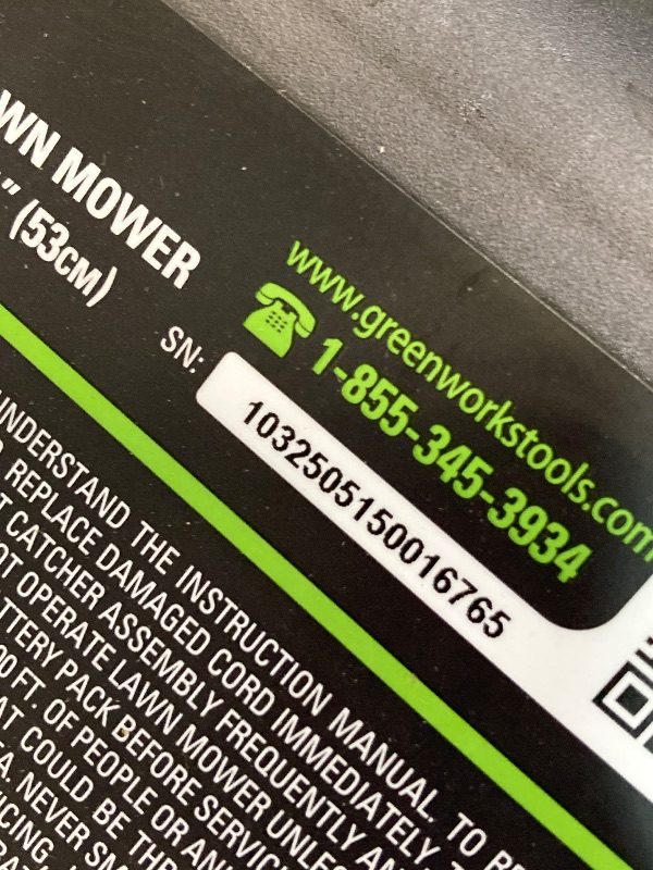 Photo 1 of **LAWN MOWER ONLY**
Greenworks 80V 21” Brushless (Push) Cordless Electric Lawn Mower + (500 CFM) Axial Leaf Blower (75+ Compatible Tools), (2) 2.0Ah Batteries and 30 Minute Rapid Charger