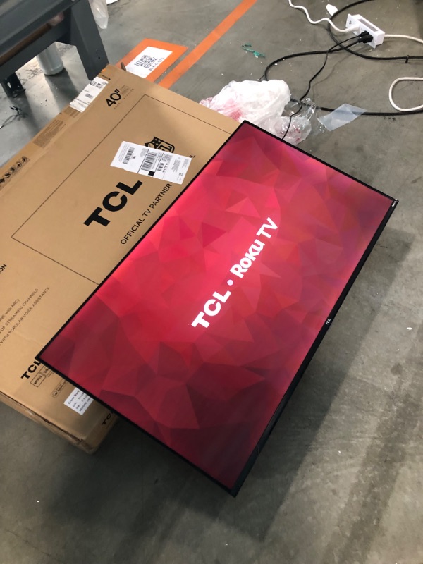 Photo 1 of ***Missing Remote, Loose Hardware In Box*** TCL 40-Inch Class S3 1080p LED Smart TV with Roku TV (40S350R, 2023 Model), Compatible with Alexa, Google Assistant, and Apple HomeKit Compatibility, Streaming FHD Television,Black