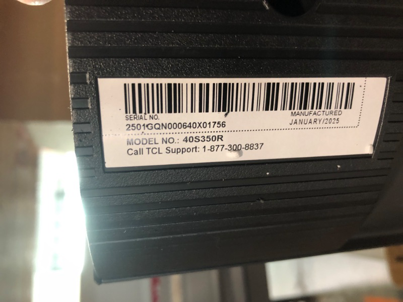 Photo 1 of ***Missing Remote, Loose Hardware In Box*** TCL 40-Inch Class S3 1080p LED Smart TV with Roku TV (40S350R, 2023 Model), Compatible with Alexa, Google Assistant, and Apple HomeKit Compatibility, Streaming FHD Television,Black