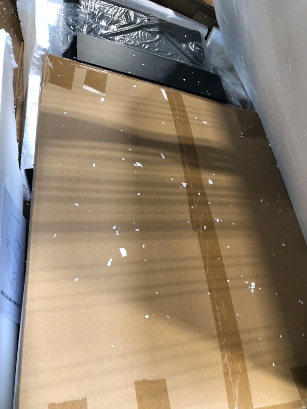 Photo 1 of ** cracked mirror**
Vanity Desk with Lighted Mirror, Makeup Vanity Set with Power Outlet, Cushioned Stool, Vanity Table with 6 Storage Shelves, 2 Large Drawers and 3 Color Light Adjustable Brightness, Marble Black