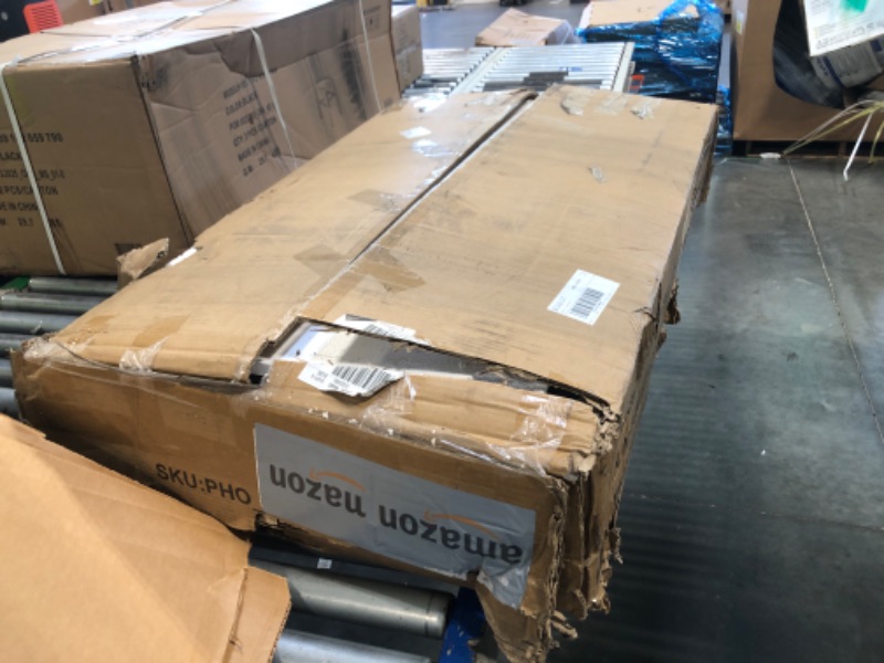 Photo 1 of ** cracked mirror**
Vanity Desk with Lighted Mirror, Makeup Vanity Set with Power Outlet, Cushioned Stool, Vanity Table with 6 Storage Shelves, 2 Large Drawers and 3 Color Light Adjustable Brightness, Marble Black