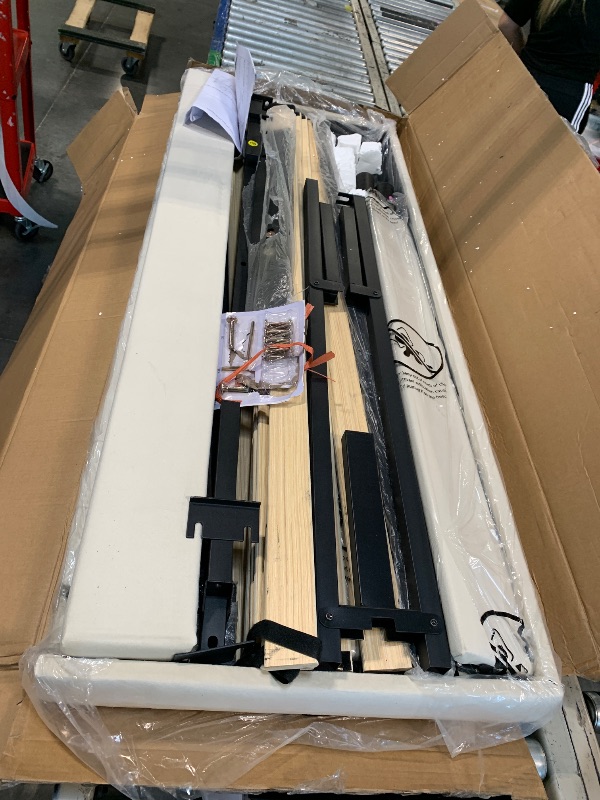 Photo 1 of ** missing hardware**
OLALITA Queen Size Bed Frame with Velvet Upholstered Headboard, Sturdy Platform Bed, No Box Spring Needed, Easy Assembly (Beige)