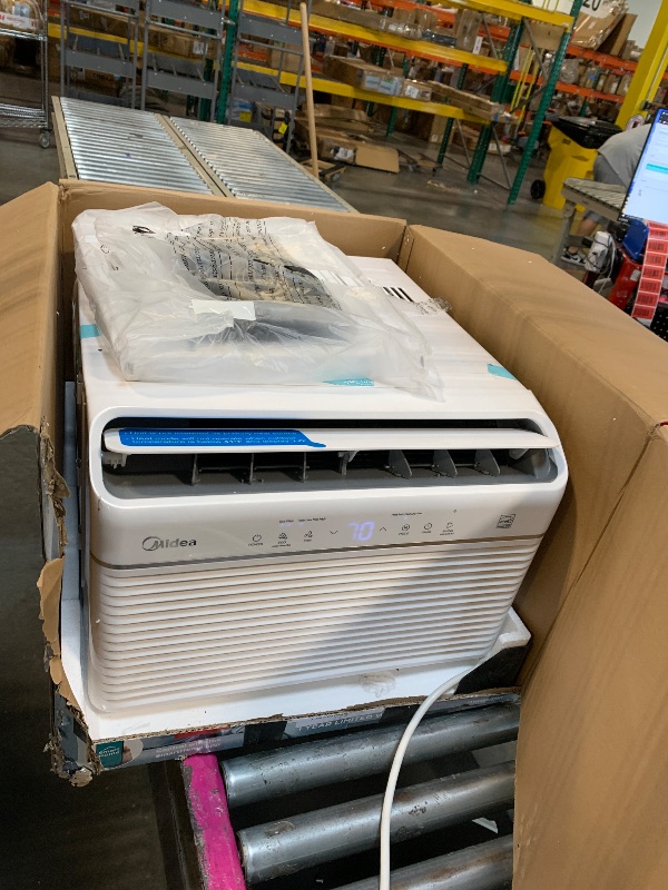 Photo 1 of ** missing remote**
Midea 8,000 BTU Smart Inverter Air Conditioner Window Unit with Heat and Dehumidifier – Cools up to 350 Sq. Ft., Energy Star Rated, Quiet Operation, Electronic Controls, Remote Control, White