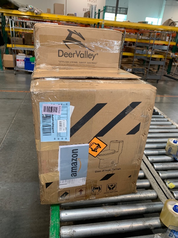 Photo 1 of ** missing some installment hardware**
DeerValley Symmetry One Piece Toilet, Dual Flush 1.1/1.6 GPF Elongated Standard Toilet for Bathroom, Toilets with Comfortable Seat Height (Seat Included) (White)