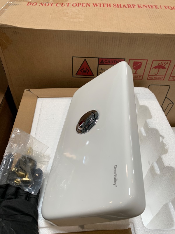 Photo 1 of ** missing some installment hardware**
DeerValley Symmetry One Piece Toilet, Dual Flush 1.1/1.6 GPF Elongated Standard Toilet for Bathroom, Toilets with Comfortable Seat Height (Seat Included) (White)