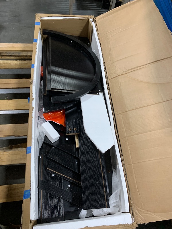 Photo 1 of ** LOOSE SCREWS **
Jocoevol Kitchen Pantry Cabinet, Arched Bookshelf Bookcase China Pantry Storage Cabinet with Drawers Doors and Shelves,71“ Tall Food Pantry Funiture for Living Room,Dining Room (Black)