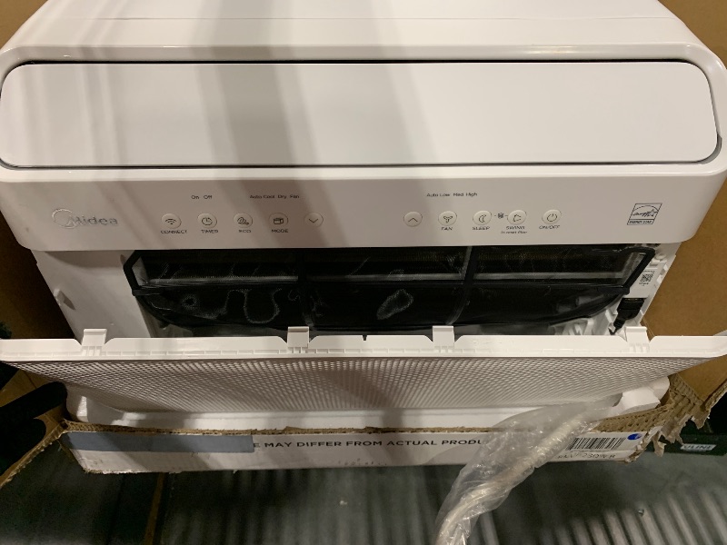 Photo 1 of ** FRONT PANEL IS LOOSE**
Midea 12,000 BTU U-Shaped Smart Inverter Window Air Conditioner–Cools up to 550 Sq. Ft., Ultra Quiet with Open Window Flexibility, Compatible with Alexa/Google Assistant, 35% Energy Savings (Renewed)
