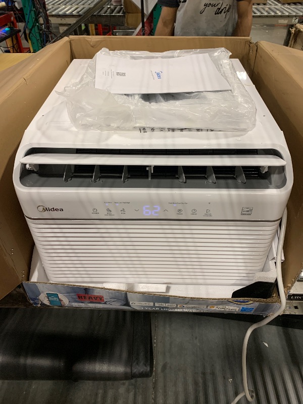 Photo 1 of **MISSING SOME HARDWARE**
Midea 12,000 BTU Smart Inverter Air Conditioner Window Unit with Heat and Dehumidifier – Cools up to 550 Sq. Ft., Energy Star Rated, Quiet Operation, Electronic Controls, Remote Control, White