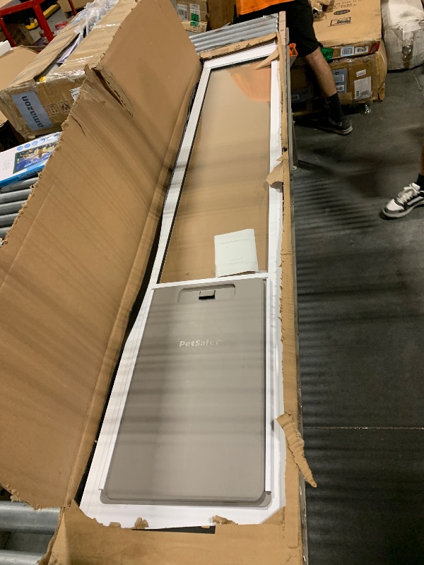 Photo 1 of ** MISSING HARDWARE
PetSafe Sliding Glass Pet Door - No-Cut DIY Install Doggy Door for Renters - Aluminum Frame - Adjustable Height 75 7/8" to 81" - Ideal for Large Dogs Up to 100 lb - White