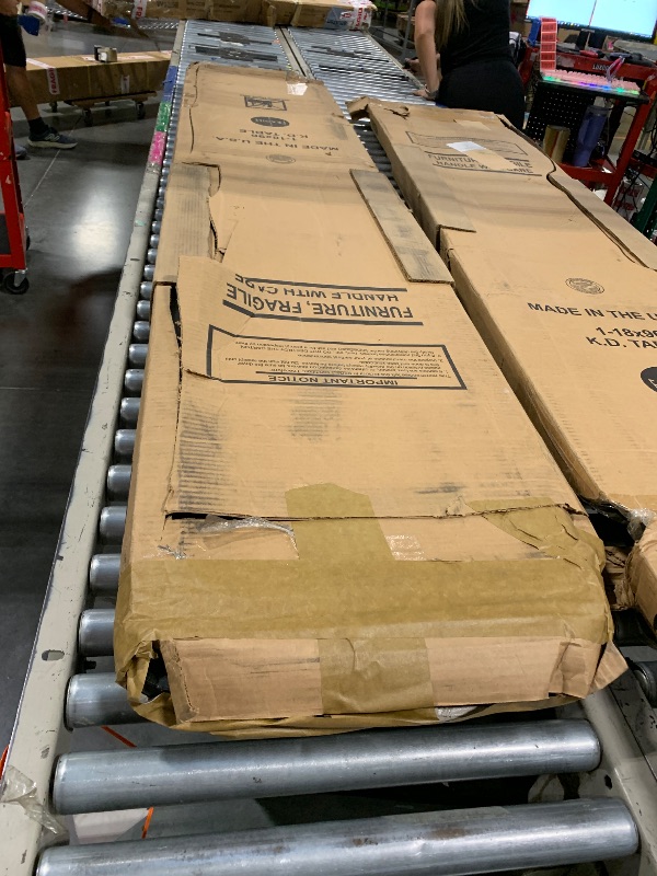 Photo 1 of ** CUT WHILE OPENING**
Correll 18"x96" Folding Seminar Training or Classroom Table, Black Granite Thermal Fused Laminate, Maximum Leg Room, Black Steel Frame, Made in The USA, Seats 4