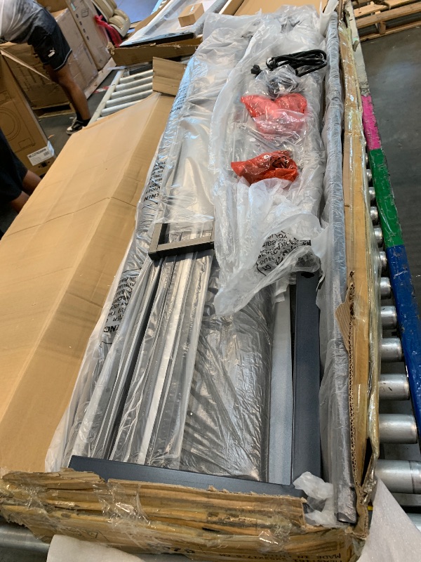 Photo 1 of ** MISSING INSTRUCTIONS**
YITAHOME Queen Bed Frame with 2-Tier Storage Shelves and Bookcase Headboard,LED Light Queen Size Bed with Charging Station, No Box Spring Needed/Noise Free, Dark Gray