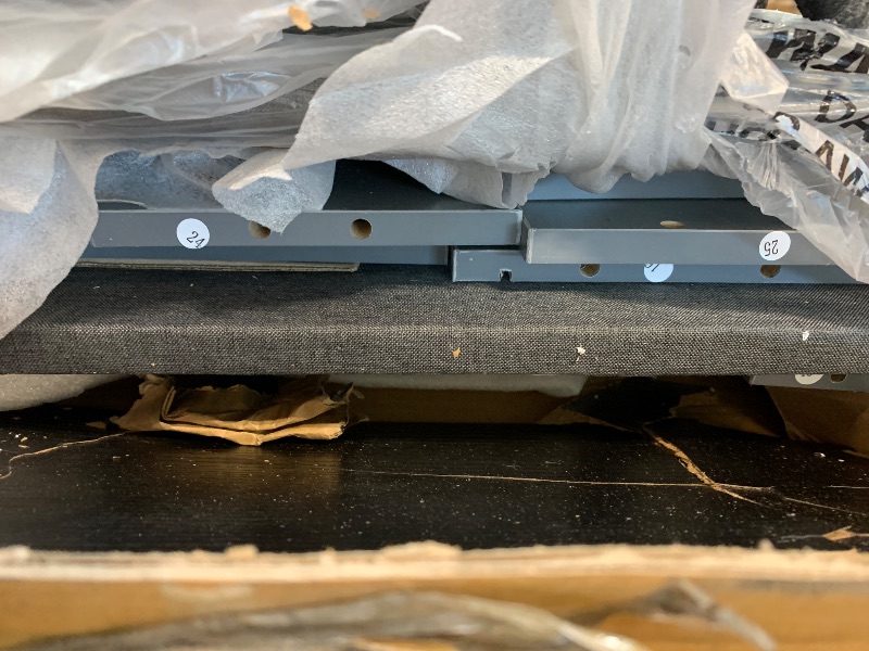 Photo 1 of ** MISSING INSTRUCTIONS**
YITAHOME Queen Bed Frame with 2-Tier Storage Shelves and Bookcase Headboard,LED Light Queen Size Bed with Charging Station, No Box Spring Needed/Noise Free, Dark Gray