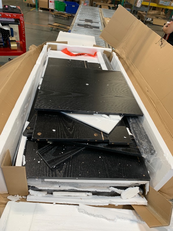 Photo 1 of ** MISSING INSTRUCTIONS** **SOLD AS IS/NO REFUND**
DWVO L Shaped Desk with Drawers, 65" Computer Desk with Power Outlets & LED Lights, Corner Home Office Desk with Storage Shelves & Printer Stand, Black