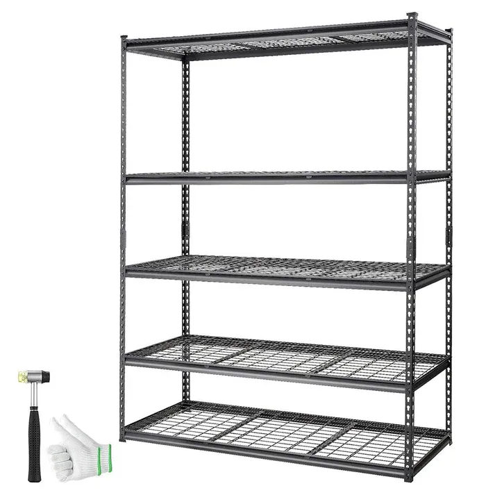 Photo 1 of ** missing some hardware and hammer**
Garvee Storage Shelving Unit, 5-Tier Adjustable Storage Shelves, 60" L x 24" W x 78" H Heavy Duty Garage Storage Shelves, Metal Shelves for Kitchen Pantry Basement Bathroom Laundry
