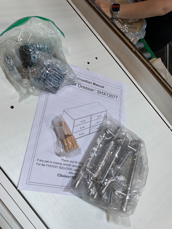 Photo 1 of ** LOOSE SCREWS. SOME DAMAGED PIECES****
Shintenchi 6 Drawer Dresser, Wide Chest of Drawers Organizer Storage with Drawers, Large Storage Cabinet, Modern Design Dresser for Bedroom, Living Room, Porch, White