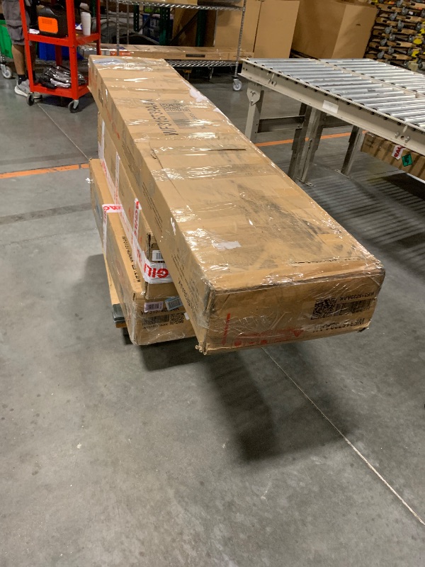 Photo 1 of ** 3 BOXES**
Merax Twin Over Twin House Bunk Bed, Wooden Bed Frame with Trundle and Slide, Storage Staircase, Roof and Window Design, White