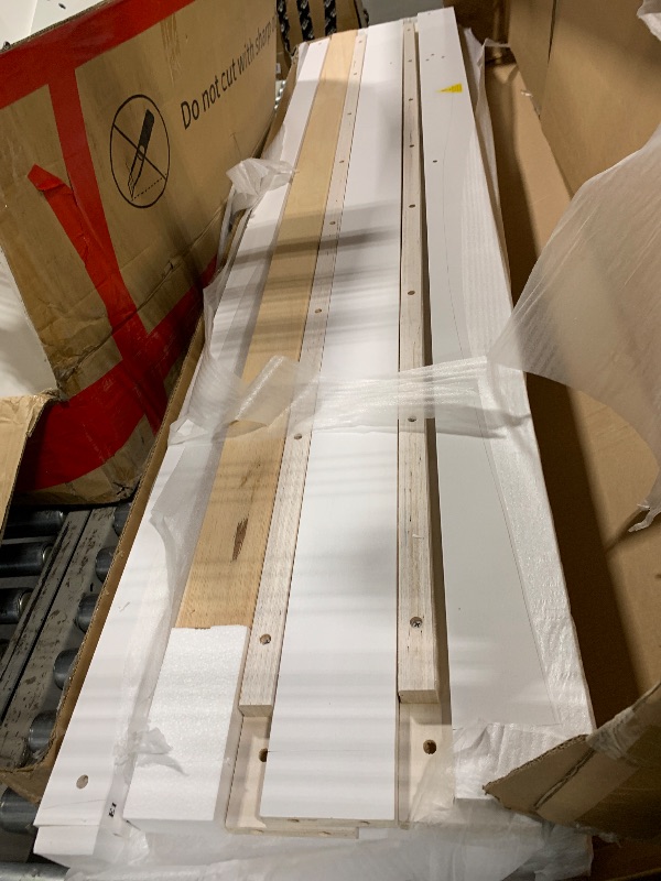 Photo 1 of ** 3 BOXES**
Merax Twin Over Twin House Bunk Bed, Wooden Bed Frame with Trundle and Slide, Storage Staircase, Roof and Window Design, White