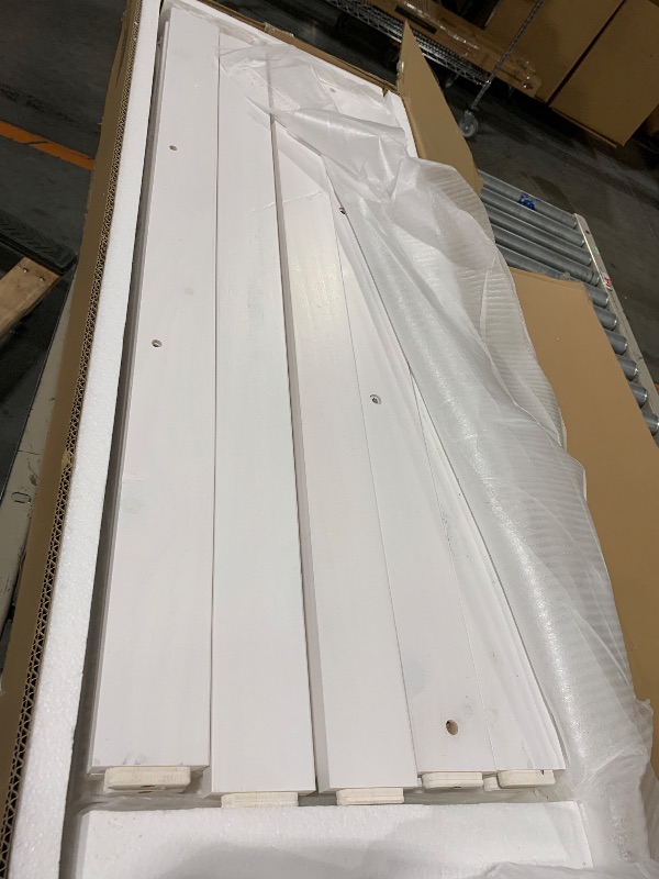 Photo 1 of ** 3 BOXES**
Merax Twin Over Twin House Bunk Bed, Wooden Bed Frame with Trundle and Slide, Storage Staircase, Roof and Window Design, White