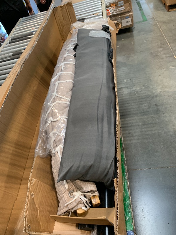 Photo 1 of ** NO INSTRUCTIONS**
SUNCREAT Double Portable Hammock with Stand, 2 Person Hammock with Curved Spreader Bar, Balance Ropes Included, Dark Gray