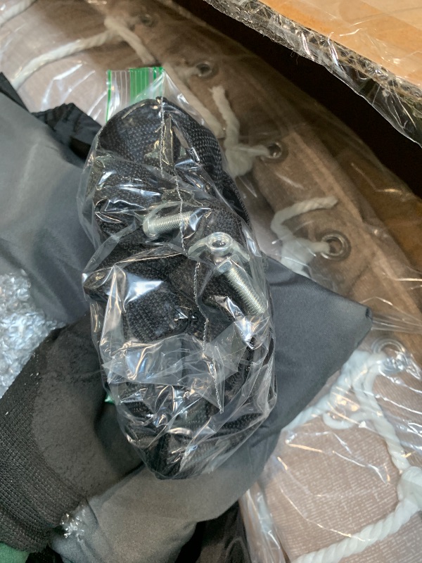 Photo 1 of ** NO INSTRUCTIONS**
SUNCREAT Double Portable Hammock with Stand, 2 Person Hammock with Curved Spreader Bar, Balance Ropes Included, Dark Gray