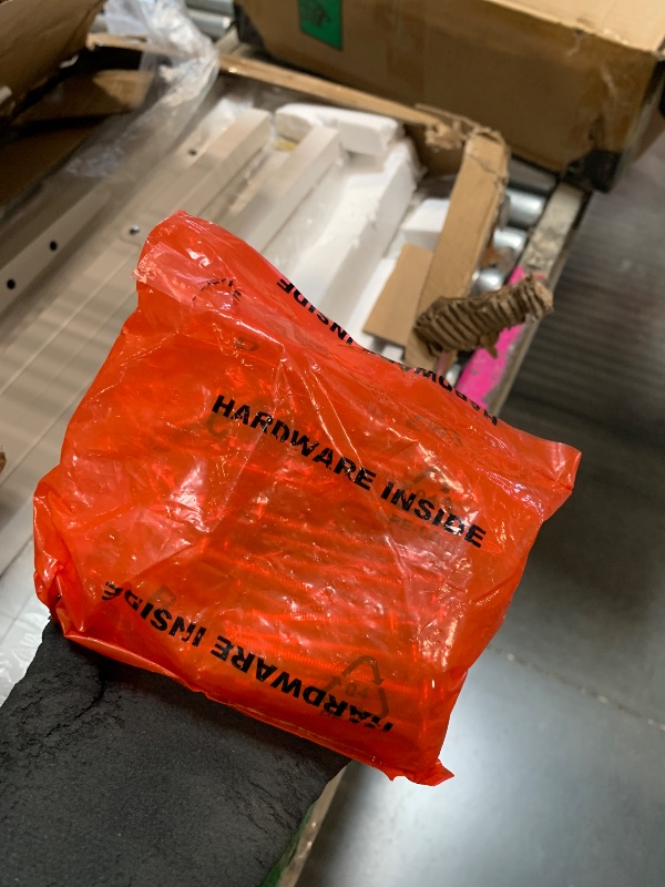 Photo 1 of ** BOX CAME BUSTED, MIGHT BE LOOSE PIECES/**
GarveeHome King Size Rattan Bed Frame with Headboard, White Boho Cane Platform Bed Frame with Strong Metal Slat, Noise Free, No Box Spring Needed