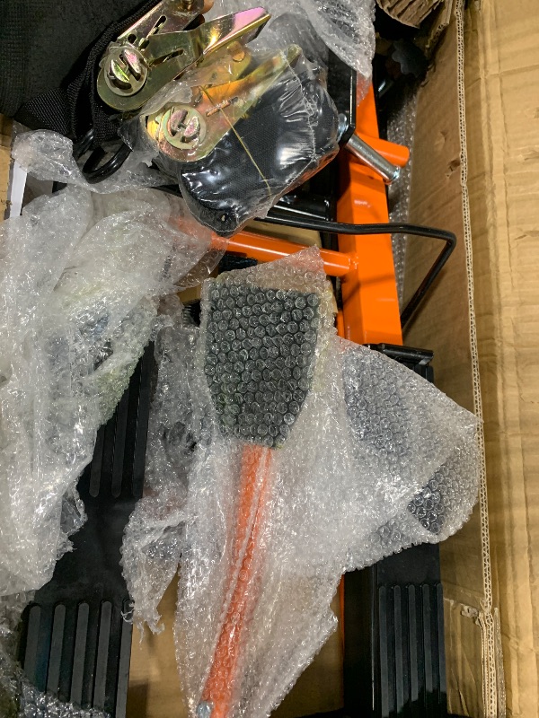 Photo 1 of **missing blet with hooks
VEVOR Hydraulic Motorcycle Lift Jack 1500 LBS Capacity ATV Scissor Lift Jack Portable Motorcycle Lift Table with 4 Wheels Hydraulic Foot-Operated Hoist Stand for Motorcycle ATV UTV Powersports