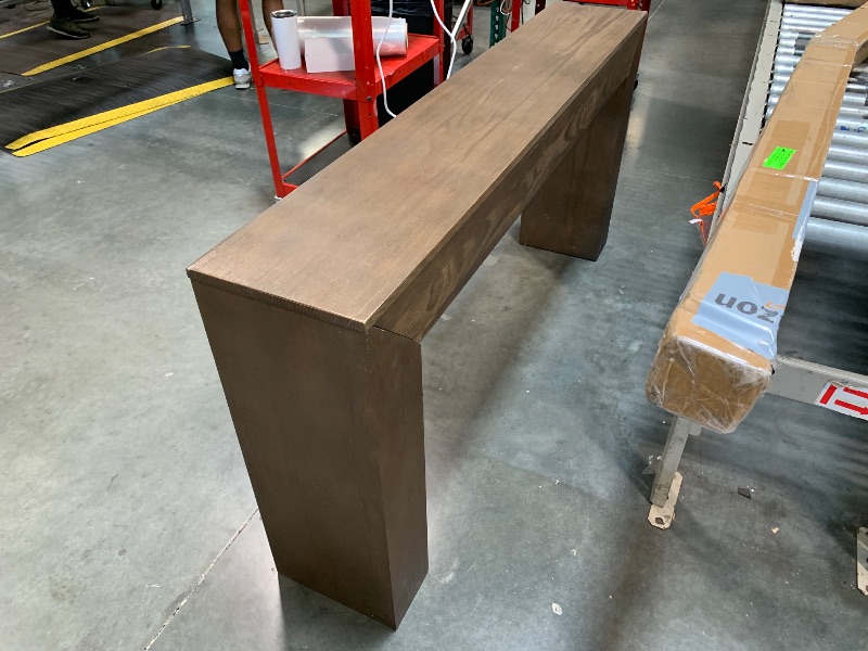 Photo 1 of ** wobbly table**
Plank+Beam Grand Console Table, 66 Inch Modern Solid Wood Sofa Table, Narrow Entryway Table for Hallway, Behind The Couch, Living Room, Foyer, Pecan Wirebrush
