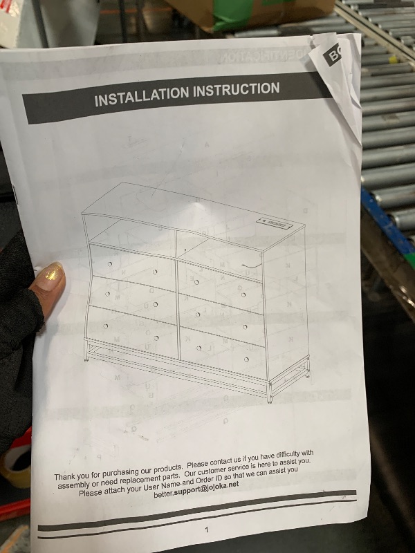 Photo 1 of  **SOLD AS IS/NO REFUND**** no hardware, no drawer handles**
6 Drawer Wooden Dressers with Led Lights and Power Outlet, Wood Dresser for Bedroom Entryway Hallway Living Room, 47" Wide Modern Chest of Drawers, Deep Drawers TV Stand Dresser for 47 Inch TV