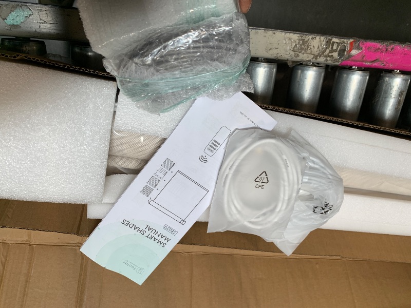 Photo 1 of Yoolax Motorized Outdoor Shades Smart Retractable Patio Screens Compatible with Alexa Google, Remote Control Blinds for Porch Patio Waterproof Roller Shades 5X8ft (3% Openness Beige)