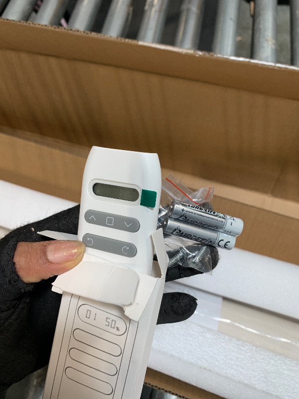 Photo 1 of Yoolax Motorized Outdoor Shades Smart Retractable Patio Screens Compatible with Alexa Google, Remote Control Blinds for Porch Patio Waterproof Roller Shades 5X8ft (3% Openness Beige)