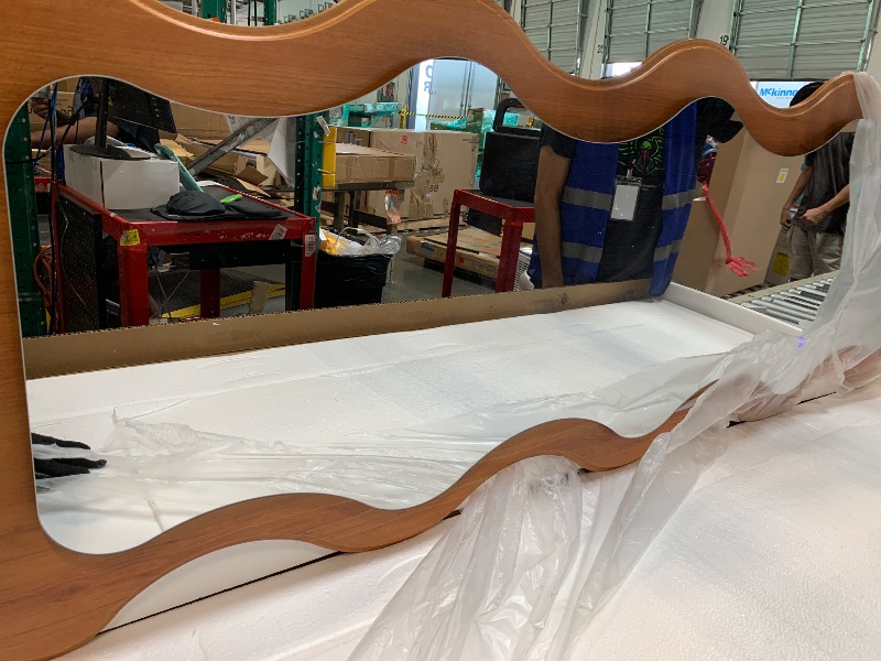 Photo 1 of ** damaged lights, very dim***
COOL2DAY 65" x 24" Led Full Length Mirror Wood Framed Wavy Full Body Mirror with Lights,Shatter-Proof Hanging/Leaning Irregular Wall Mirror Wooden Led Floor Mirror for Dressing Bedroom Living Room