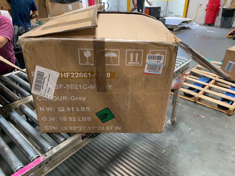 Photo 1 of ** missing 2 feet parts **
DUMOS Recliner Chair for Adults, Massage Reclining Chair for Living Room, Adjustable Home Theater Seating Single Sofa with Padded Seat Backrest and Footrest, Linen, Grey