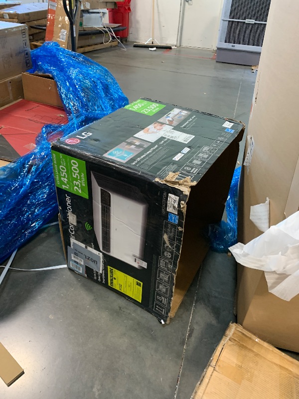 Photo 1 of ** unable to test, do not have correct plug type**
LG 23,500 BTU Dual Inverter Smart Window Air Conditioner, 230V, Air Conditioner Cools Rooms up to 1,440 Sq. Ft., Ultra Quiet Operation, with LG ThinQ, Amazon Alexa & Hey Google, White