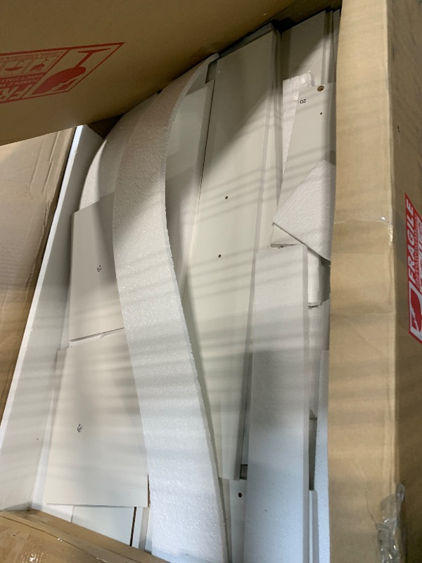 Photo 1 of ** missing some hardware**
DWVO Makeup Vanity Desk with Mirror & Lights, 40inch Vanity Table with Power Outlets, 4 Drawers & 6 Open Storage Shelves, 3 Color Modes & Adjustable Brightness Dressing Table for Bedroom, White