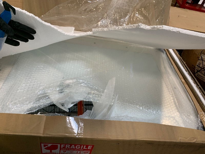 Photo 1 of ** missing some hardware**
DWVO Makeup Vanity Desk with Mirror & Lights, 40inch Vanity Table with Power Outlets, 4 Drawers & 6 Open Storage Shelves, 3 Color Modes & Adjustable Brightness Dressing Table for Bedroom, White