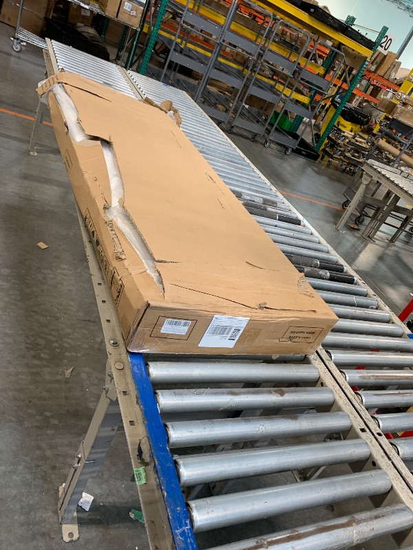 Photo 1 of ** loose hardware**
Queen Size Upholstered Platform Bed Frame, PU Leather Adjustable Headboard, No Box Spring Needed, Wood Slats Support, Easy Assembly, White