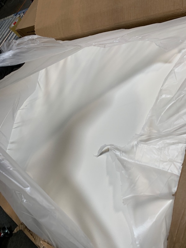 Photo 1 of ** loose hardware**
Queen Size Upholstered Platform Bed Frame, PU Leather Adjustable Headboard, No Box Spring Needed, Wood Slats Support, Easy Assembly, White