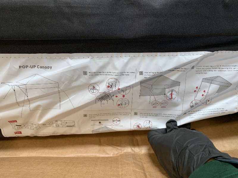 Photo 1 of ** missing sandbags**
Yaheetech 10x10 Pop up Commercial Canopy Tent with 3 Removable Sidewalls & Awning, Portable Freestanding Shelter, Outdoor Heavy Duty Party Canopies W/Roller Bag, 4 Sandbags, Stakes & Ropes, White