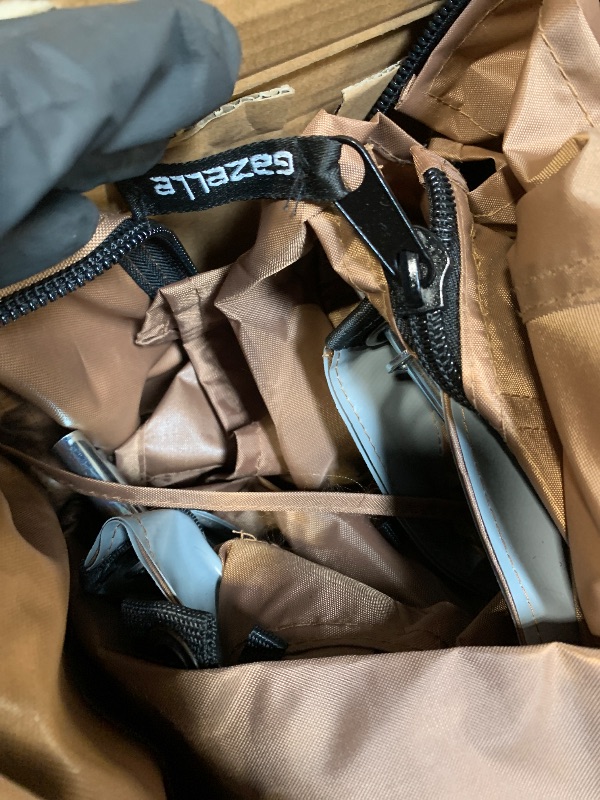 Photo 1 of ** missing tools to keep secure**
Gazelle Tents™ G6 Cool Top 6-Sided Portable Gazebo, Easy Pop-Up Hub Screen Tent, Waterproof, UV Resistant, 8-Person & Table, Badlands Brown, 91” x 139” x 123”, GG620BR