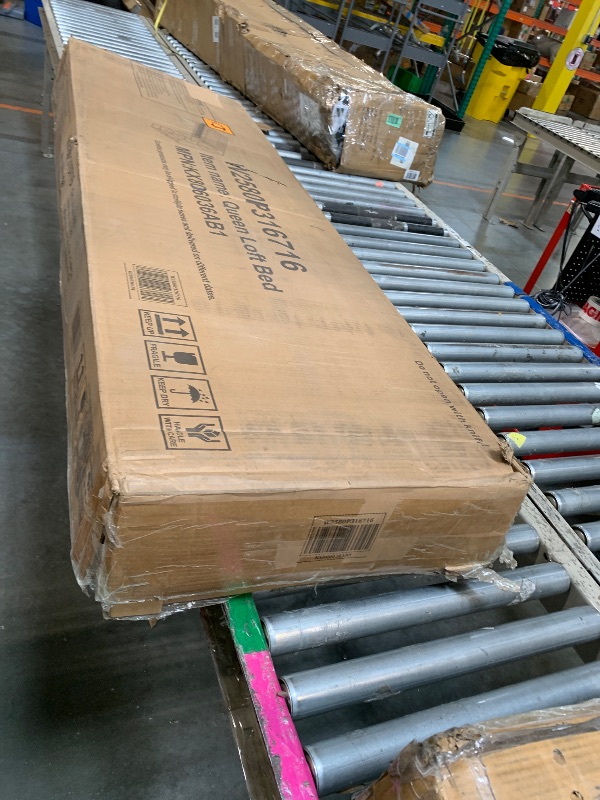 Photo 1 of ** partcial set, may only be the stairs**
KEIKI Queen Size Metal Loft Bed Frame with Convertible Staircase, Built-in Storage Shelves and Wardrobe, Loft Bed with Solid Slats, Guardrail, No Box Spring Required, Easy Assembly, for Bedroom, Black