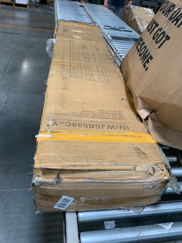 Photo 1 of ** partcial set****SOLD AS IS/NO REFUND**
IRONMIX Modern Display Cabinet with Doors, Metal Curio Display Cabinet with Adjustable Shelves, 70.87" H Display Case, White Book Shelf with Storage for Home Office Living Room