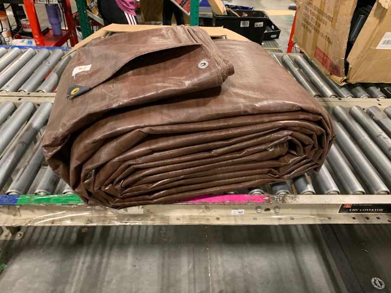 Photo 1 of ** may be the correct size**
Multipurpose Protective Cover Brown Poly Tarp 20' x 30' - Durable, Water Resistant, Weather Resistant - 5 Mil Thick Polyethylene - by Xpose Safety