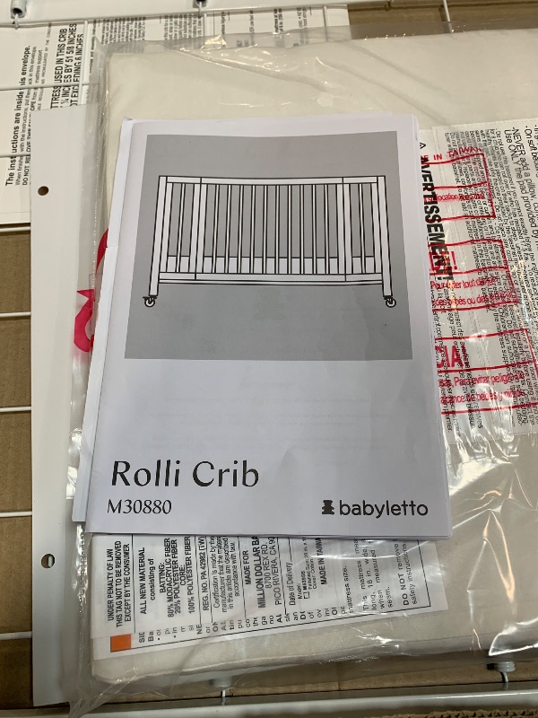 Photo 1 of ** loose hardware**
letto Rolli 9-in-1 Convertible Baby Crib w/Wheels - Includes Pad & Conversion Kits for Bassinet, Standard Crib, Toddler Bed, Daybed & Junior Bed - GREENGUARD Gold - 3 Adjustable Heights - White