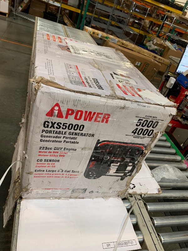Photo 1 of ** unable to test without fuel**
A-iPower 5000-Watt Portable Generator Gas Powered, CO Sensor Shutdown, Heavy Duty Generators with 223cc OHV Engine For Jobsite, RV, Home Backup, Emergency (GXS5000)