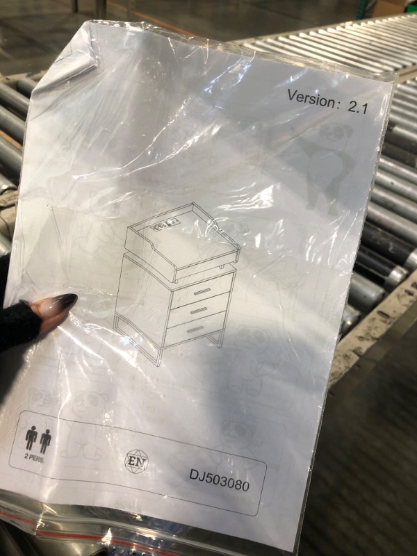 Photo 1 of *****BRAND NEW ITEM***** LED Nightstand with 3 Storage Drawers Black