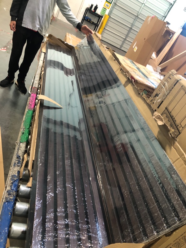 Photo 1 of **********SOME DETAILS ON THE TIPS ************ ROOMTEC 2 Pack Acoustic Solid Wood Wall Panels, 94.49” x 12.6” Soundproof Wall Panels, Wood Slat Wall Panels for Wall Decor (Smoking Walnut)